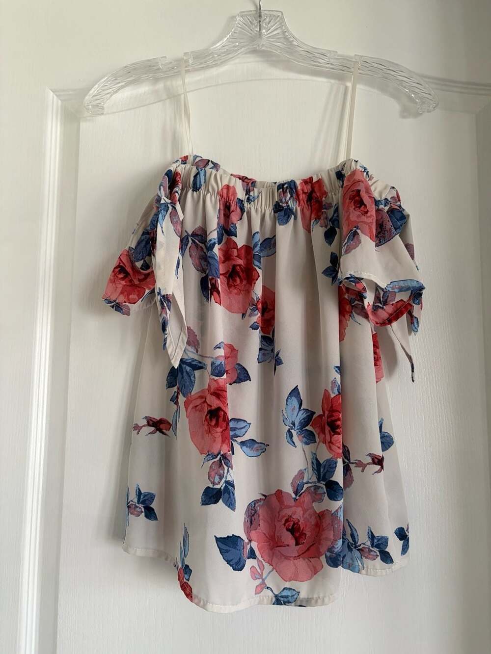 One Clothing Los Angeles Floral Off The Shoulder Ruffle Sleeve Top Size Small